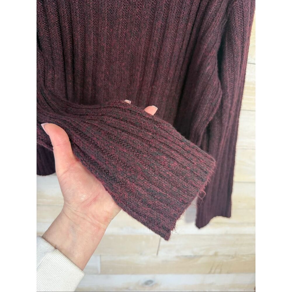 Natural Life Burgundy Cropped Button Sweater Earthy Boho Size S - Picture 5 of 6